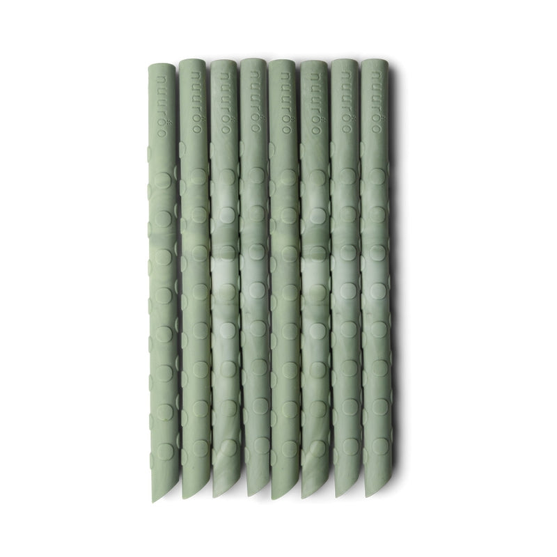 nuuroo Ada silicone straw - 8 pack Straw Light green mix