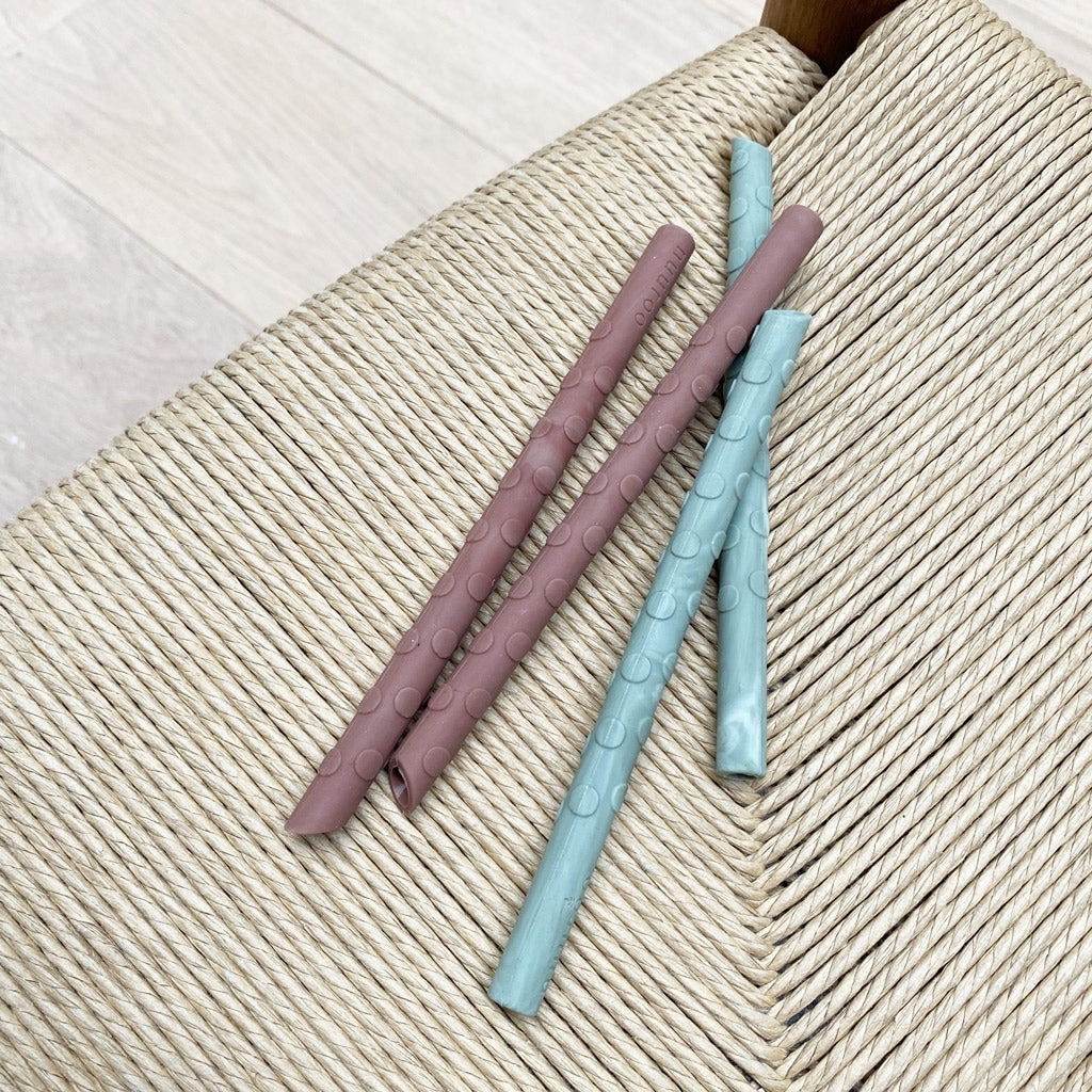 nuuroo Ada silicone straw - 8 pack Straw Red mix