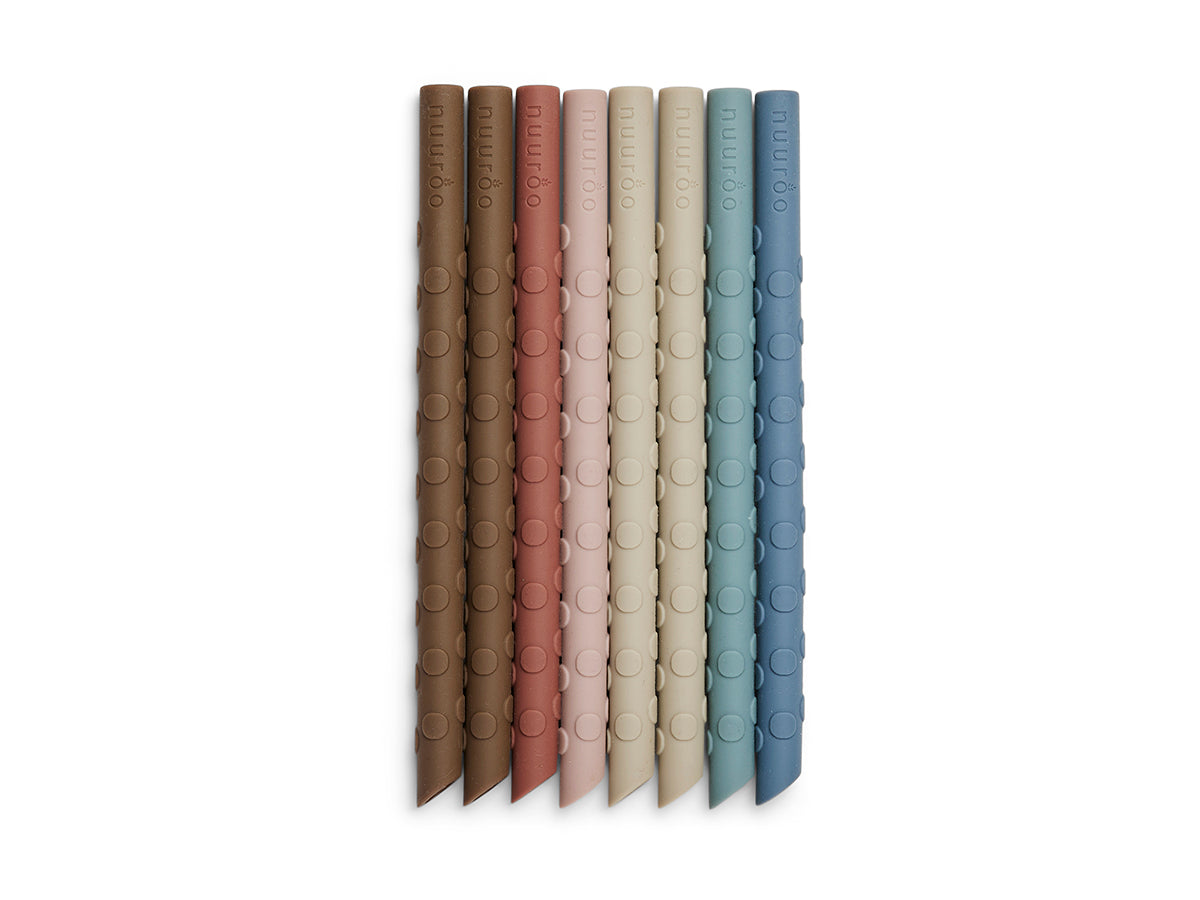 nuuroo Ada silicone straw - 8 pack Straw Color mix
