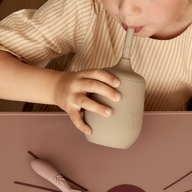 nuuroo Adita silicone cup with straw Cup Cobblestone