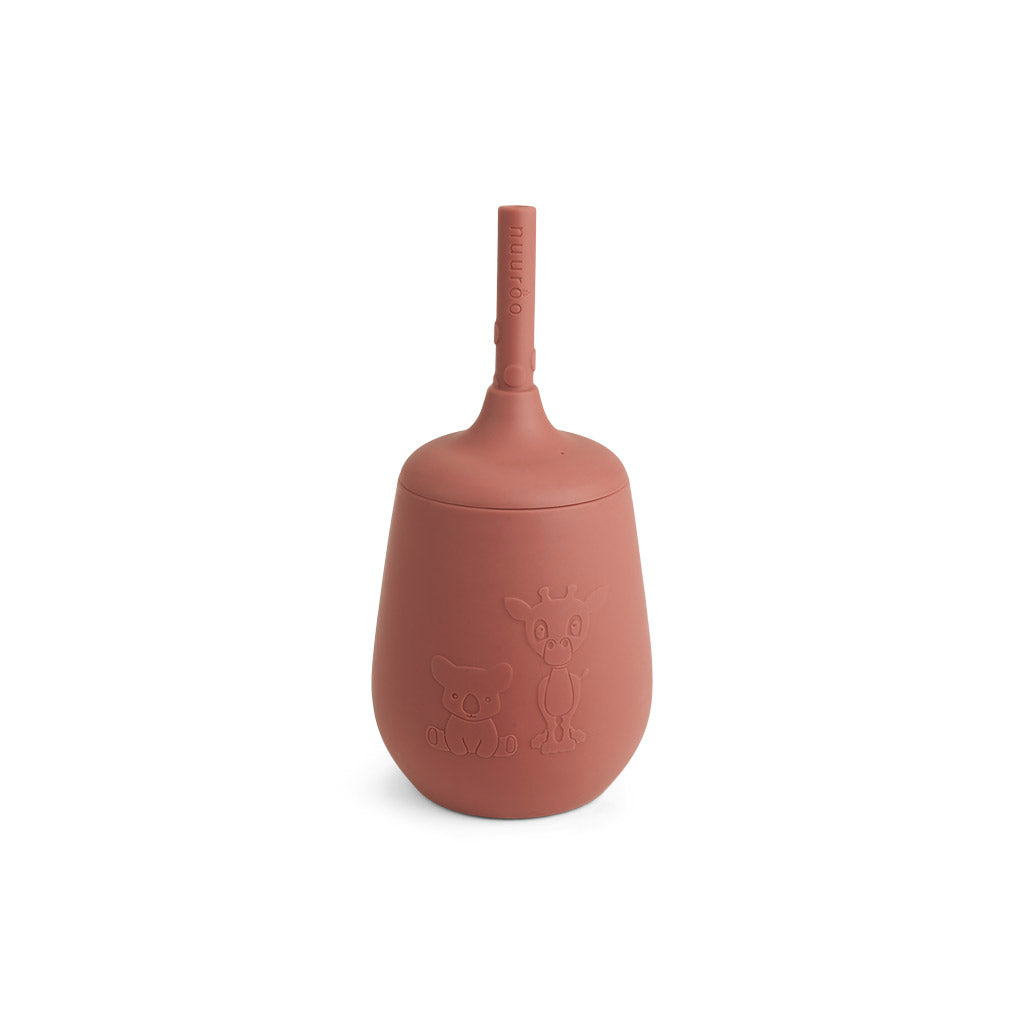 nuuroo Adita silicone cup with straw Cup Mahogany