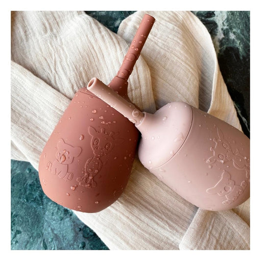 nuuroo Adita silicone cup with straw Cup Mahogany