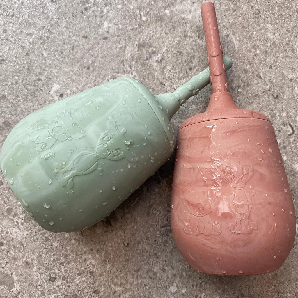 nuuroo Adita silicone cup with straw Cup Red mix