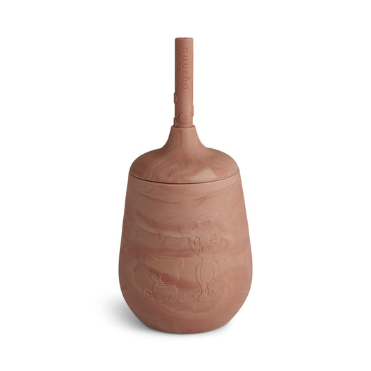 nuuroo Adita silicone cup with straw Cup Red mix