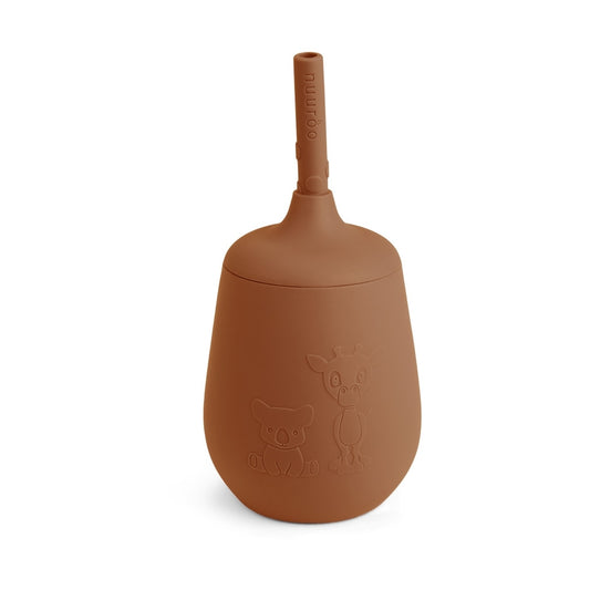 nuuroo Adita silicone cup with straw Cup Caramel Café