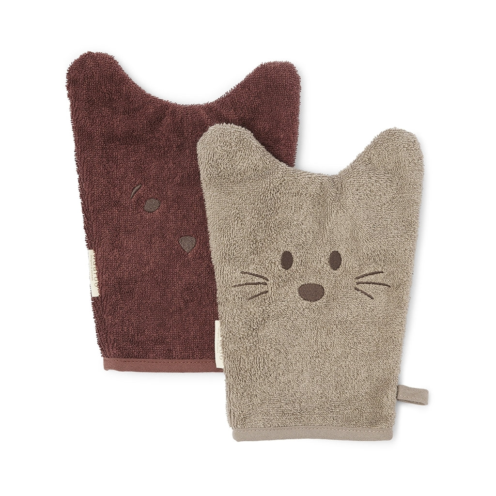 nuuroo Agnes face cloth - 2 pack Face cloth Cobblestone / Mahogany