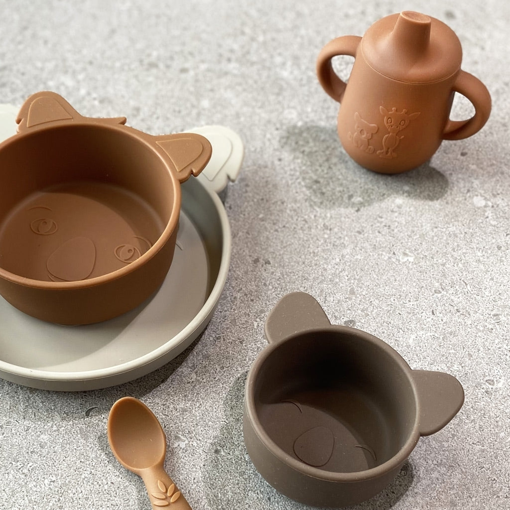 nuuroo Aiko silicone cup with sippy lid Cup Caramel Café