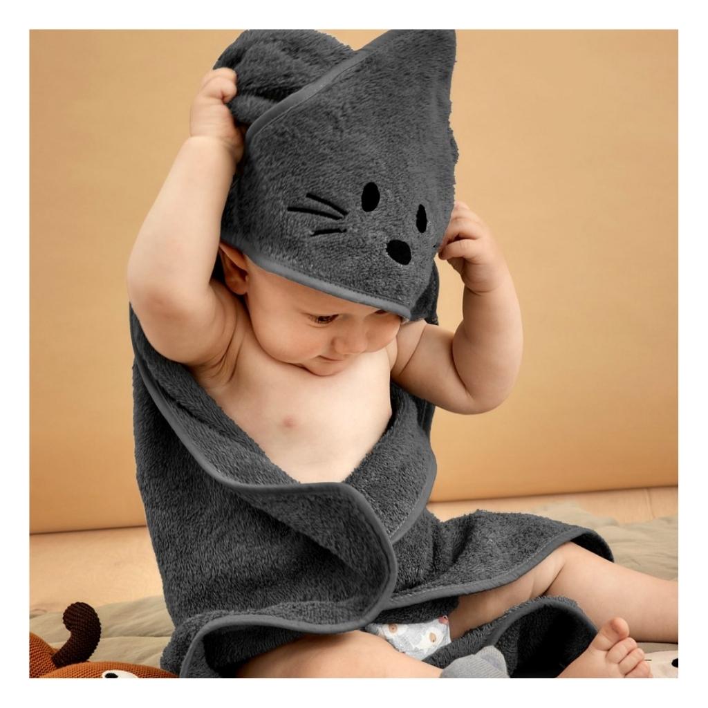 nuuroo Aki hooded baby towel Towel Asphalt