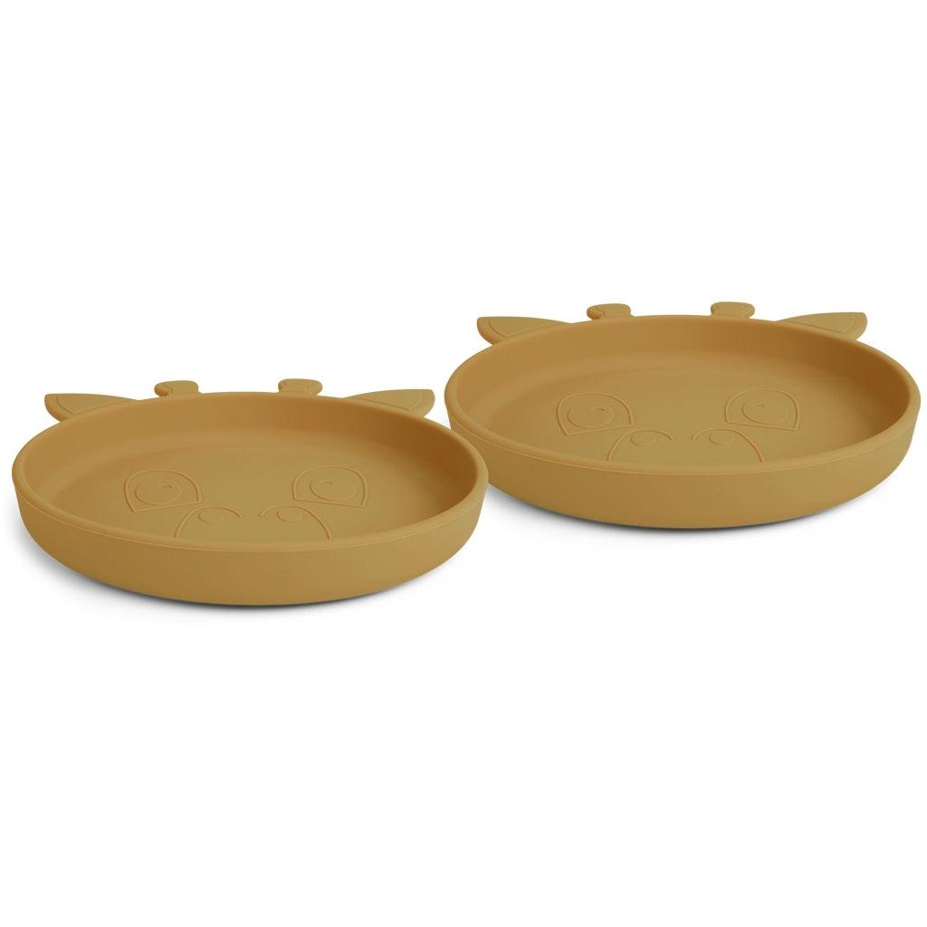 nuuroo Akila silicone plate 2-pack Giraf Plate Dusty yellow