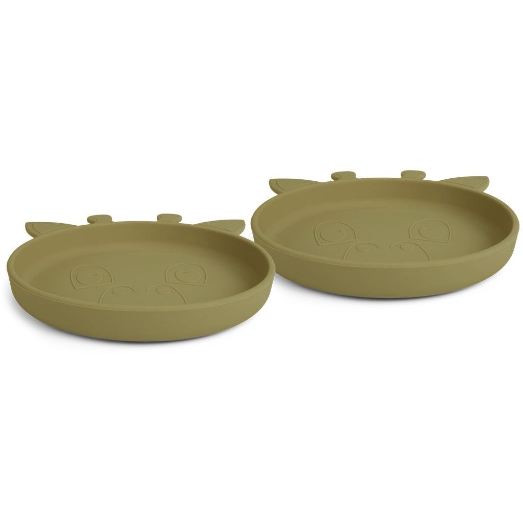 nuuroo Akila silicone plate 2-pack Giraf Plate Olive green