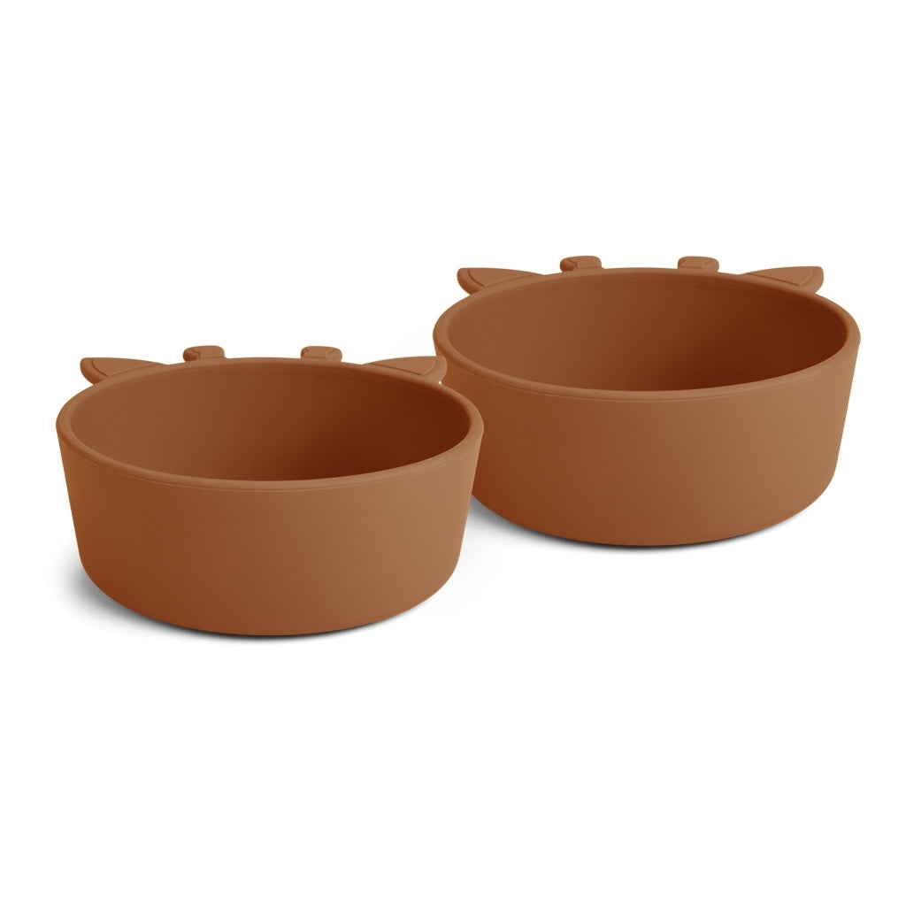 nuuroo Alex silicone deep plate - 2 pack Deep plate Caramel Café