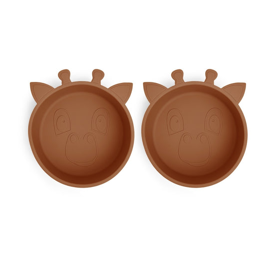nuuroo Alex silicone deep plate - 2 pack Deep plate Caramel Café