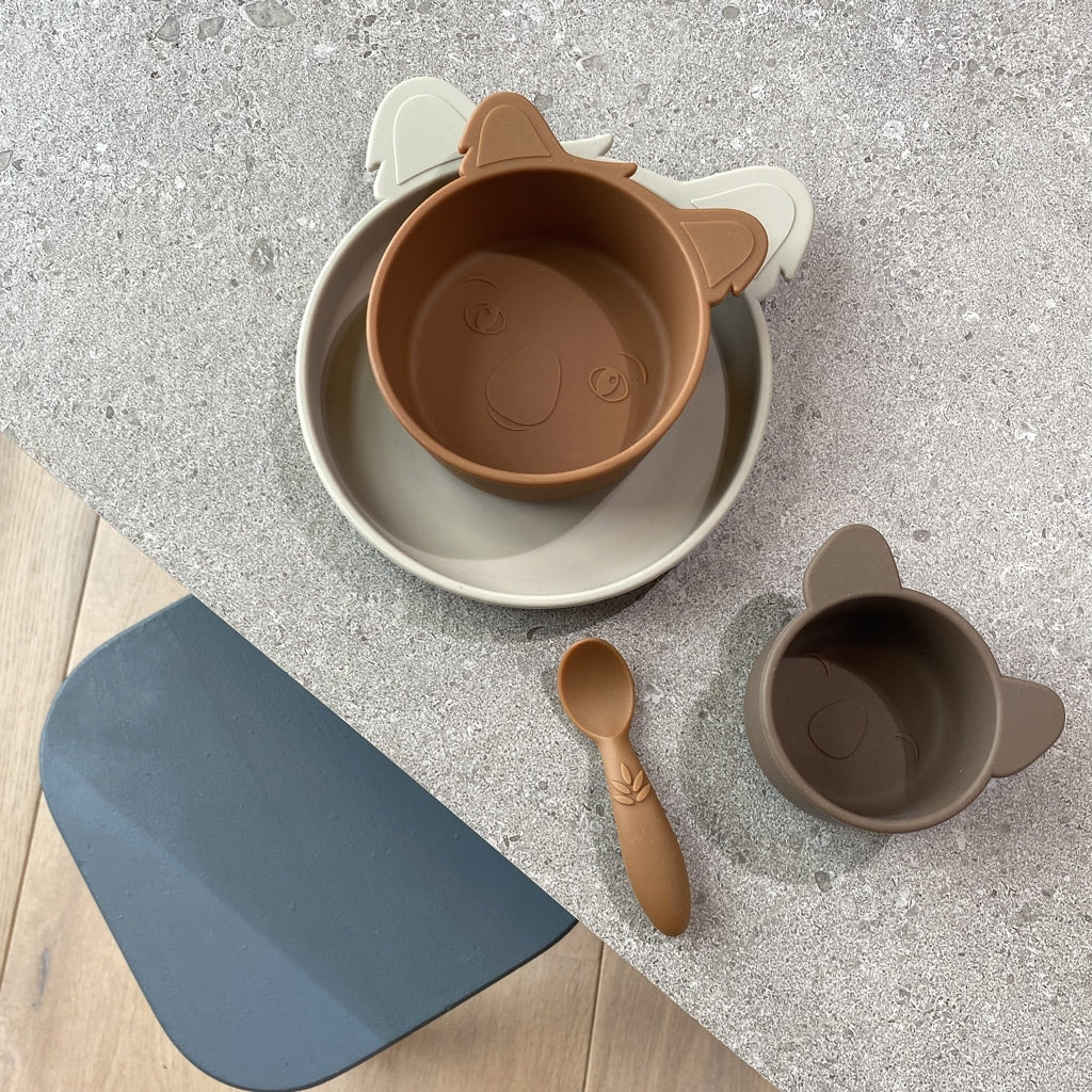 nuuroo Alex silicone deep plate - 2 pack Deep plate Caramel Café