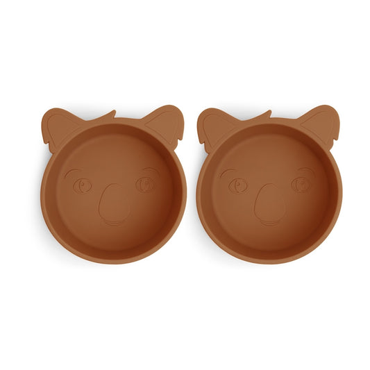 nuuroo Alex silicone deep plate - 2 pack Deep plate Caramel Café