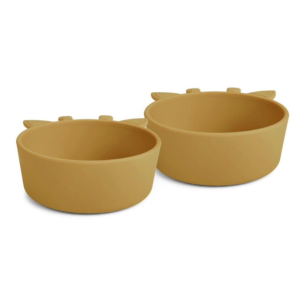 nuuroo Alex silicone deep plate 2-pack Giraf Deep plate Dusty yellow