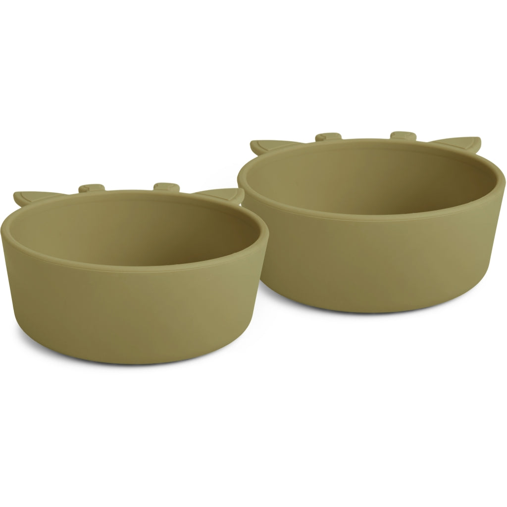 nuuroo Alex silicone deep plate 2-pack Giraf Deep plate Olive green