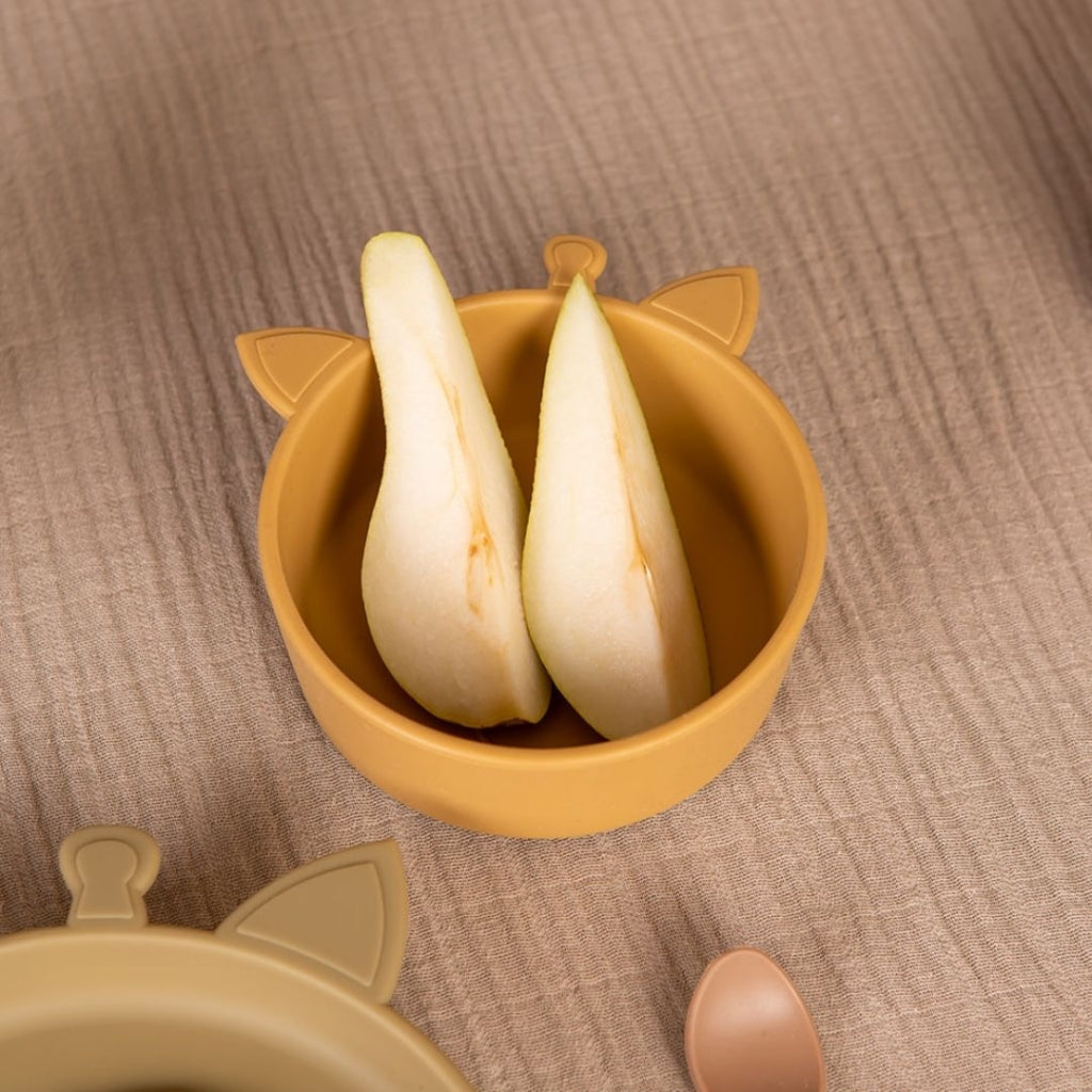 nuuroo Alex silicone deep plate 2-pack Giraf Deep plate Olive green / Dusty yellow