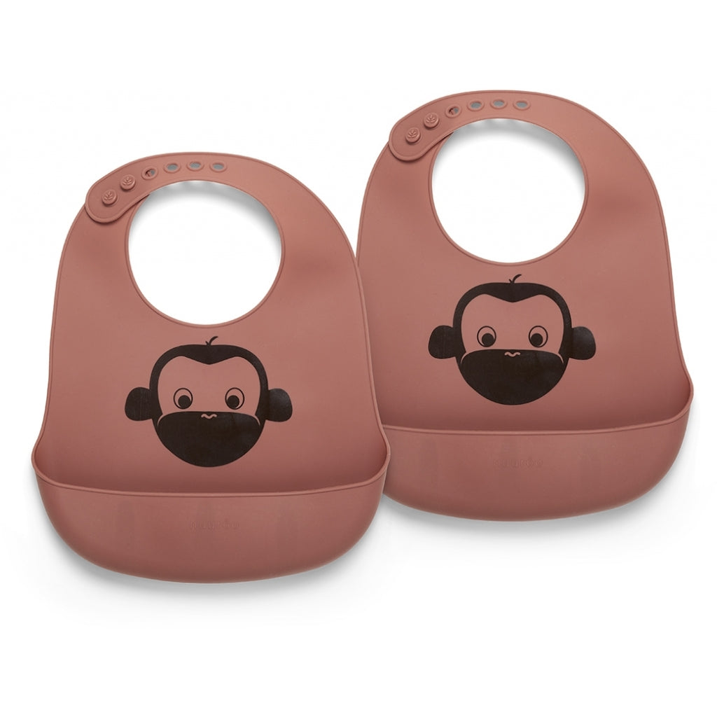 nuuroo Alfie silicone bib - 2 pack Bib Mahogany