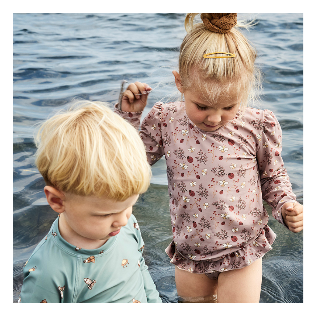 nuuroo Anne Tee LS Swimwear Sand - Flower bee