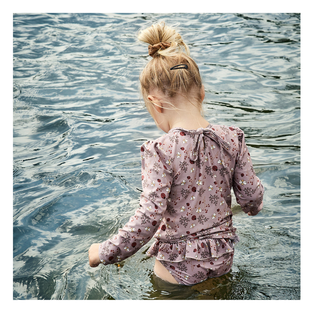 nuuroo Anne Tee LS Swimwear Sand - Flower bee