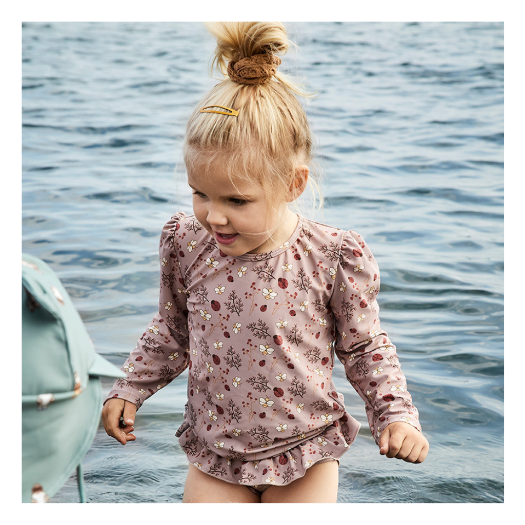 nuuroo Anne Tee LS Swimwear Sand - Flower bee