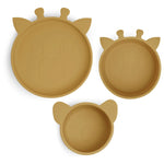 nuuroo Benni silicone dinner set 3-pack Dinner set Dusty yellow