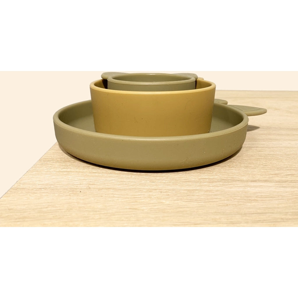 nuuroo Benni silicone dinner set 3-pack Dinner set Olive green