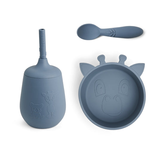 nuuroo Blue silicone dinner set 3-pack Dinner set Bering Sea
