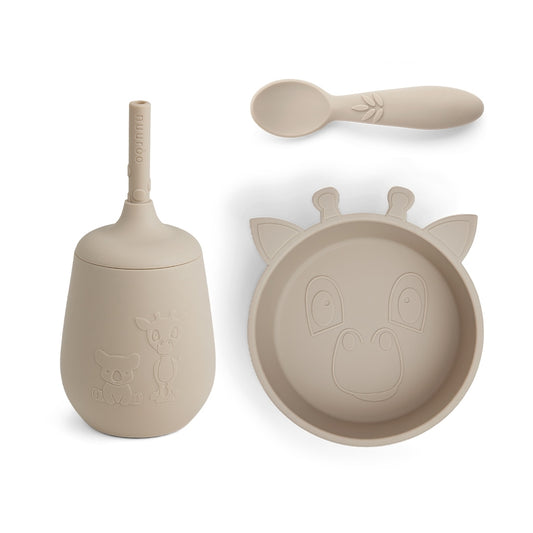 nuuroo Blue silicone dinner set 3-pack Dinner set Cobblestone