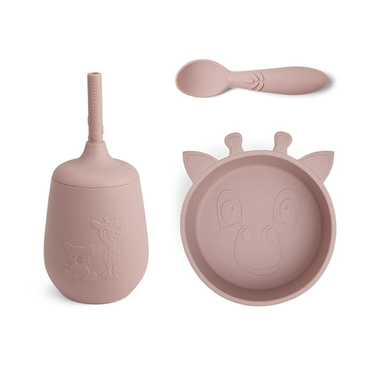 nuuroo Blue silicone dinner set 3-pack Dinner set Woodrose