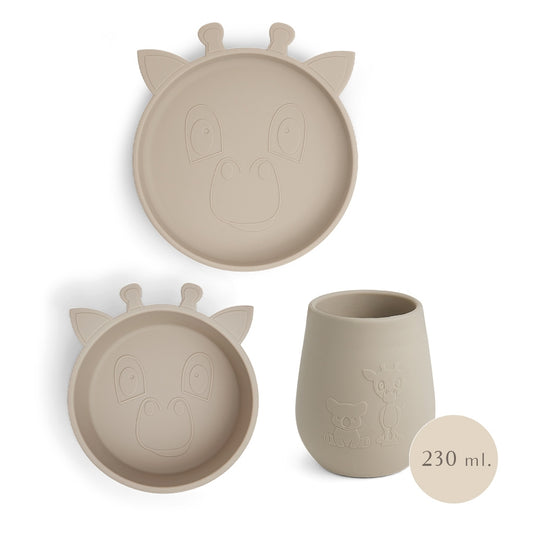 nuuroo Bo silicone dinner set 3-pack Dinner set Cobblestone