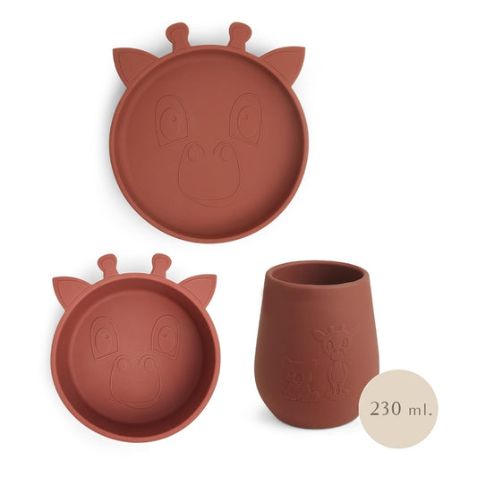 nuuroo Bo silicone dinner set 3-pack Dinner set Mahogany