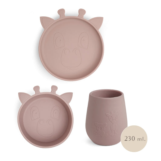 nuuroo Bo silicone dinner set 3-pack Dinner set Woodrose