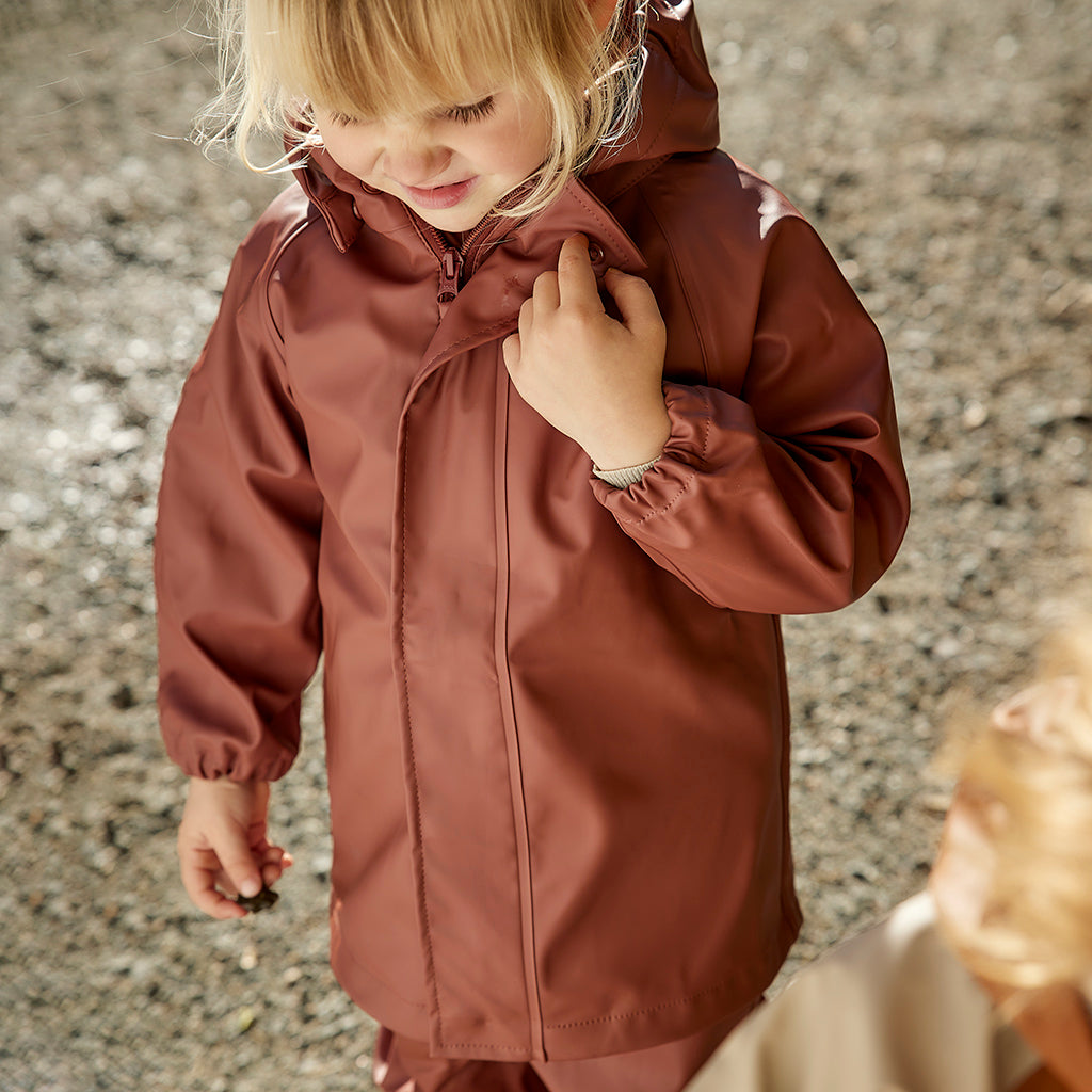 nuuroo Carla rain jacket Rain wear Mahogany