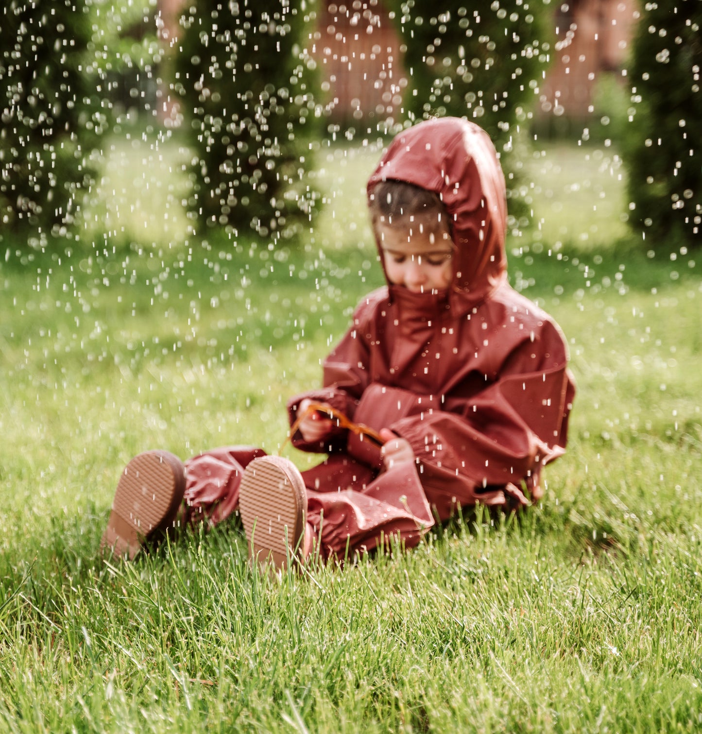 nuuroo Carla rain set - junior Rain wear Mahogany