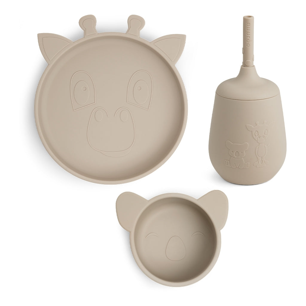 nuuroo Dian silicone dinner set 3-pack Dinner set Cobblestone