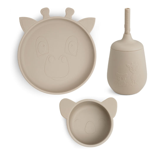 nuuroo Dian silicone dinner set 3-pack Dinner set Cobblestone