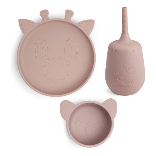 nuuroo Dian silicone dinner set 3-pack Dinner set Woodrose