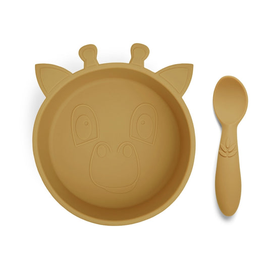 nuuroo Elia silicone dinner set 2-pack Dinner set Dusty yellow