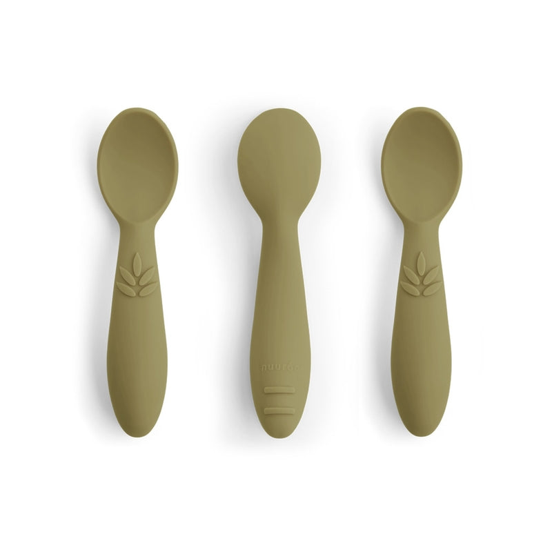 nuuroo Ella silicone spoon 3-pack Spoon Olive green