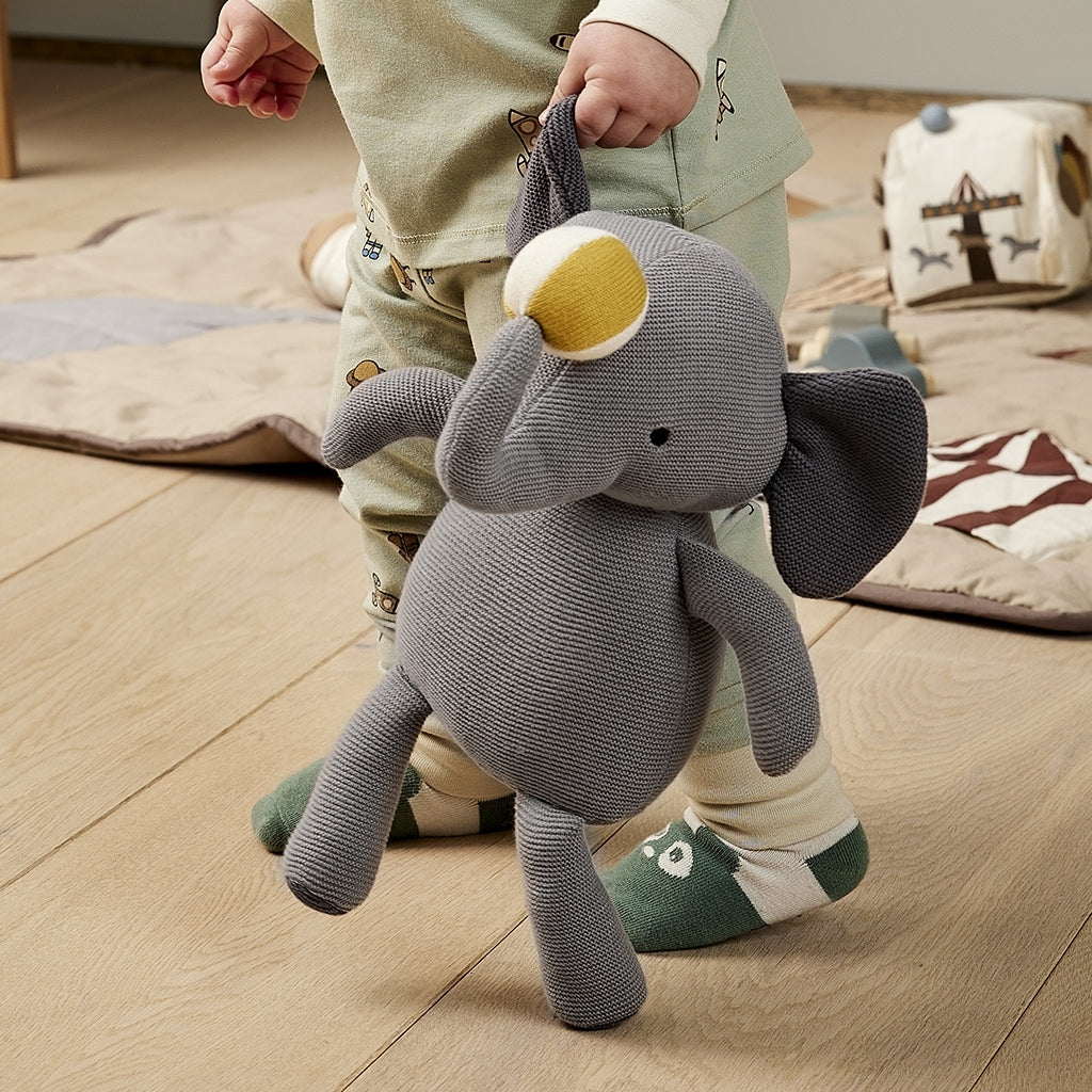 nuuroo Fille knitted elephant Teddybear Grey
