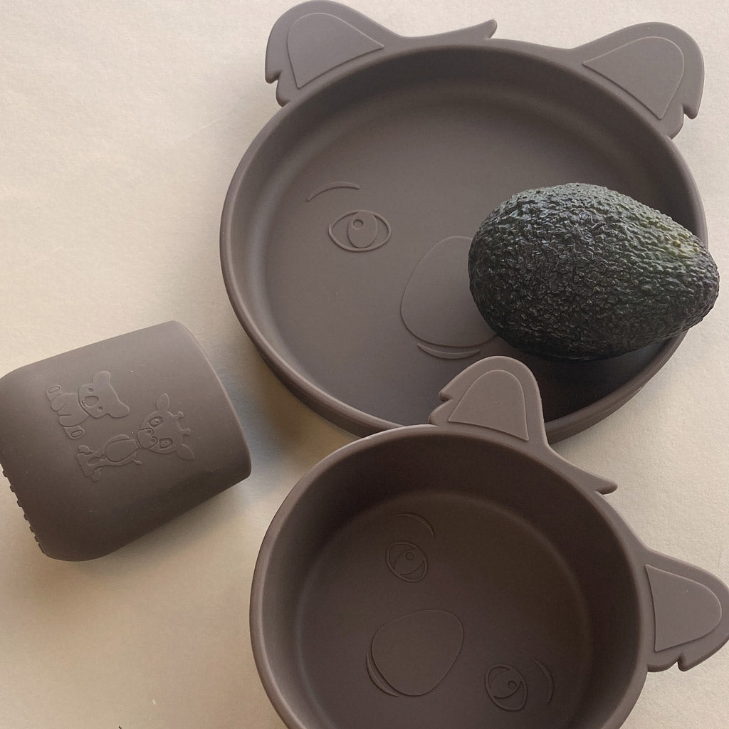 nuuroo Judi silicone dinner set - 3 pack Dinner set Acorn