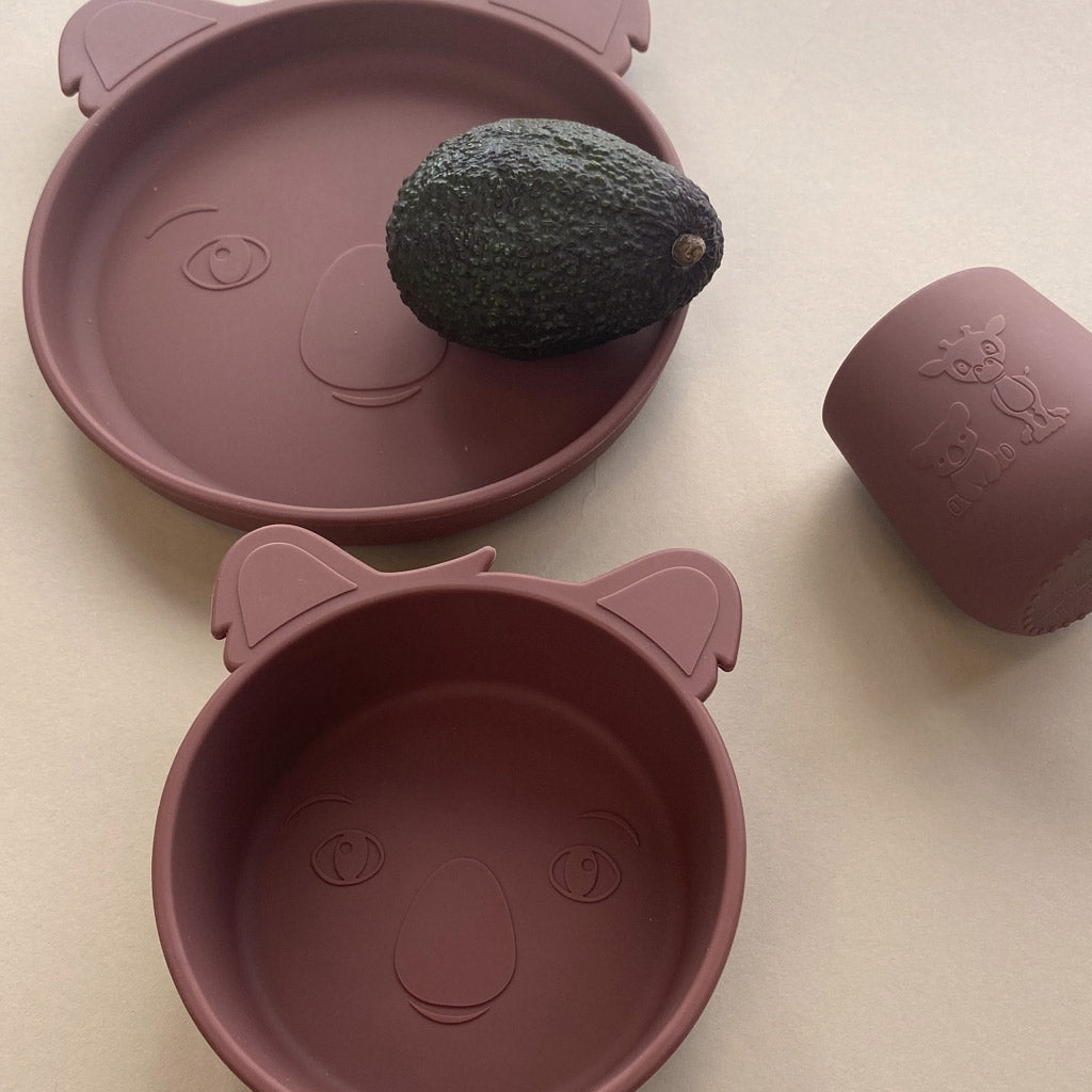 nuuroo Judi silicone dinner set - 3 pack Dinner set Mahogany