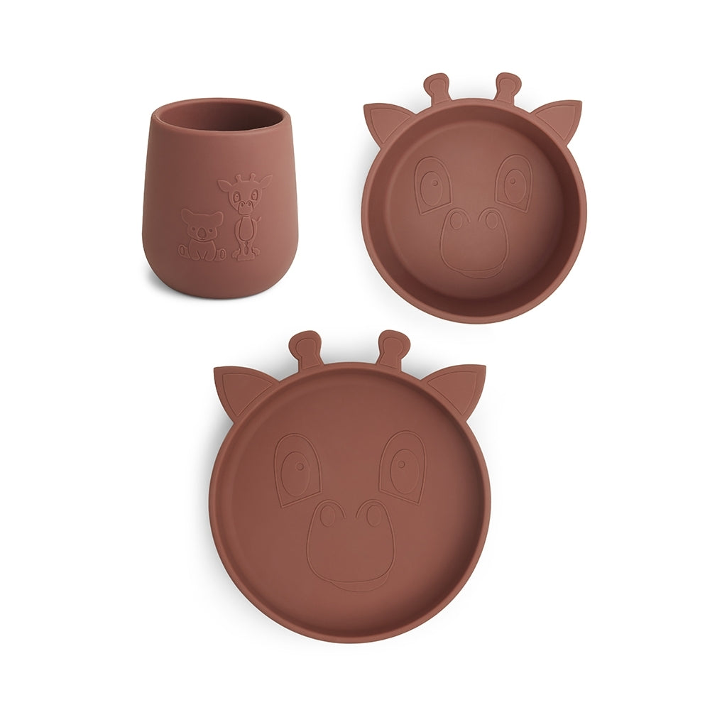 nuuroo Judi silicone dinner set - 3 pack Dinner set Mahogany
