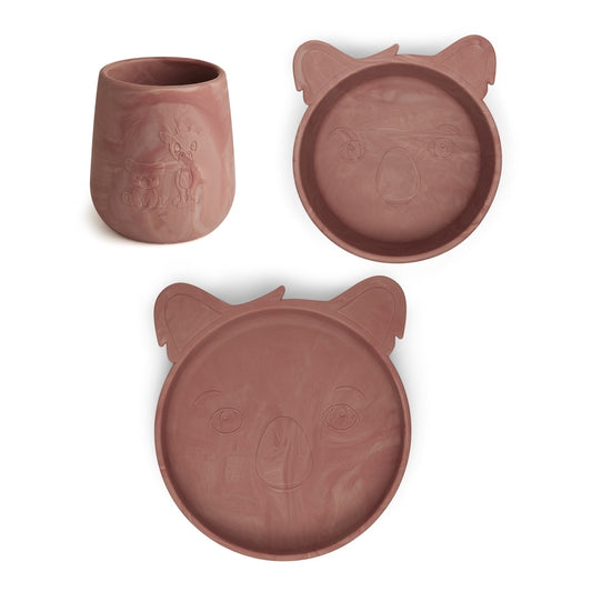 nuuroo Judi silicone dinner set - 3 pack Dinner set Red mix