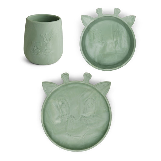 nuuroo Judi silicone dinner set - 3 pack Dinner set Light green mix