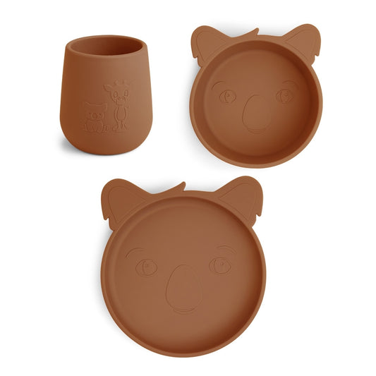 nuuroo Judi silicone dinner set - 3 pack Dinner set Caramel Café