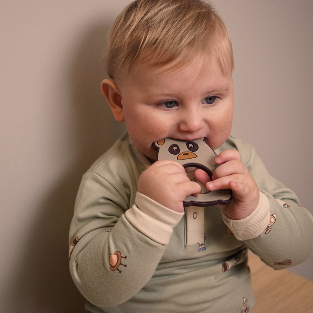 nuuroo Molly silicone teether Panda Teether Cobblestone