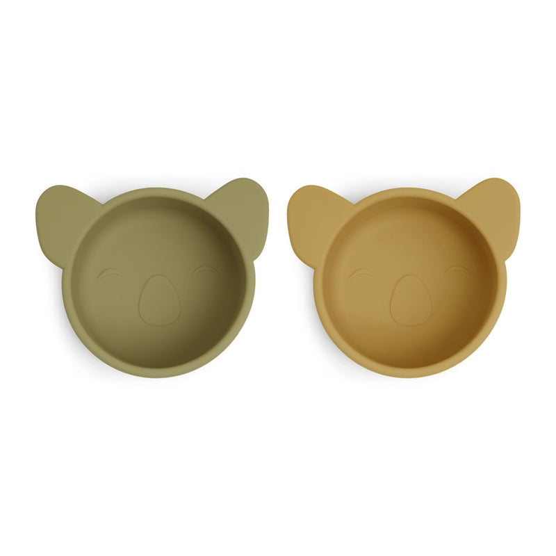 nuuroo Rosa silicone snack box small 2-pack Snackbox Olive green / Dusty yellow