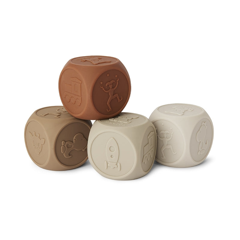 nuuroo Sana silicone dice 4 pack Toy Brown color mix